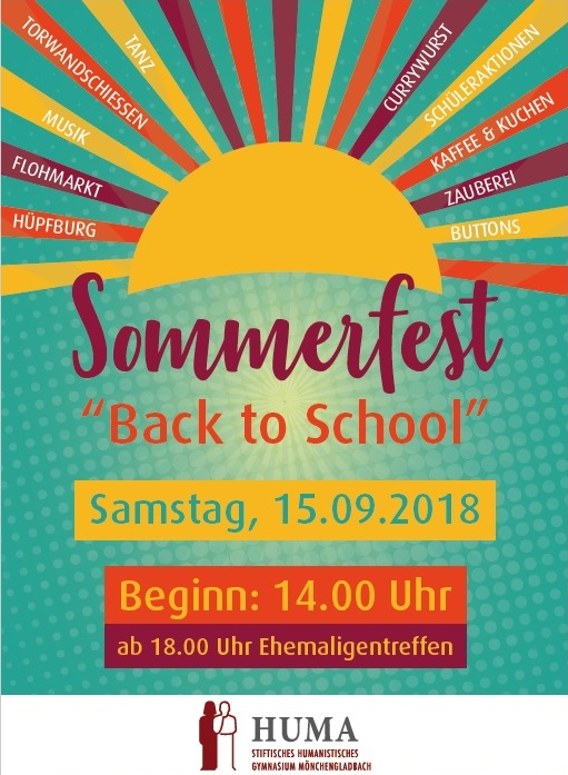 Einladung zum Sommerfest mit Ehemaligentreffen am 15.09.2018 – HUMA